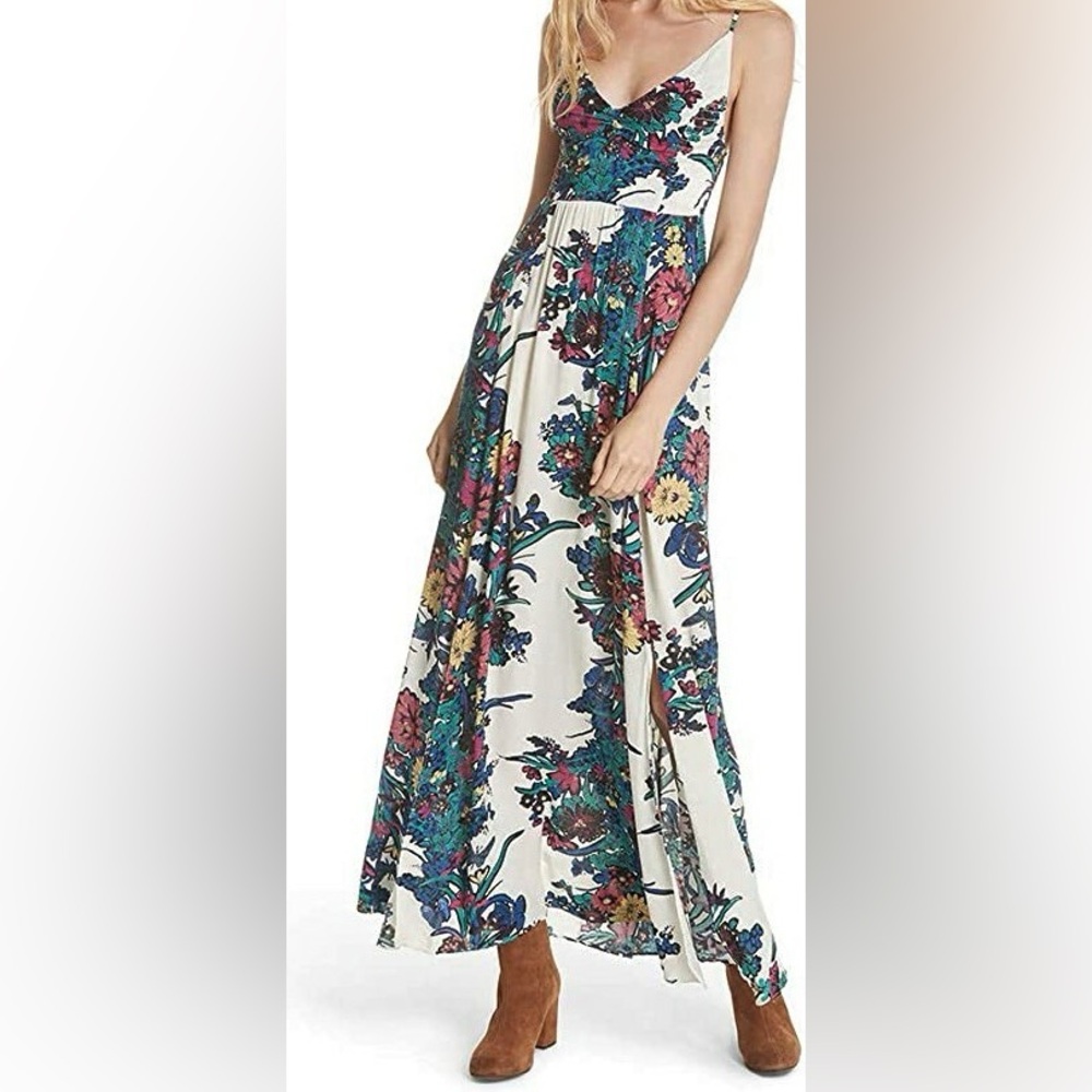 Free People Intimately Blue and Green Sleeveless Maxi Sundress - Picture 4 of 15